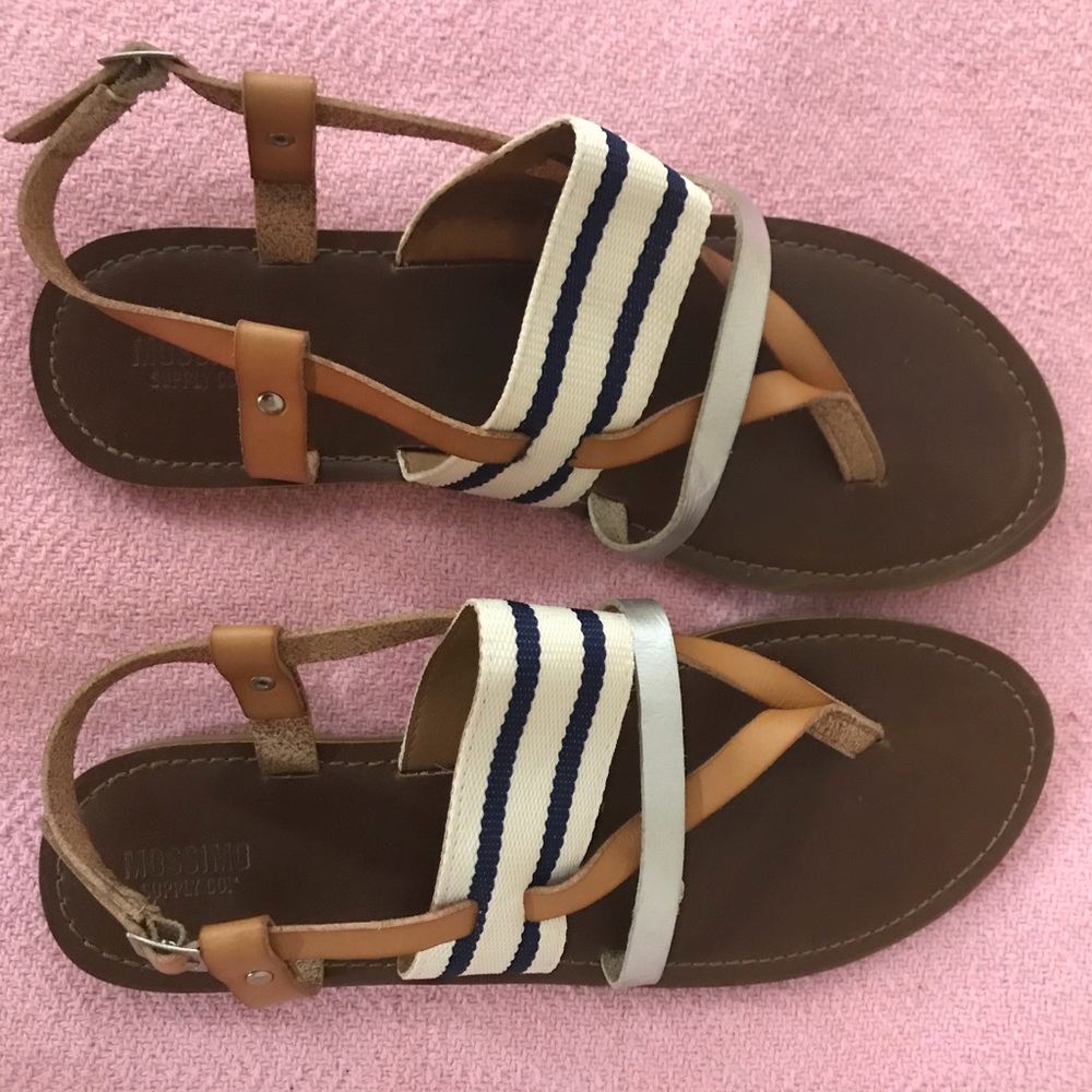 Mossimo Navy/White Stripe Thong Gladiator Sandals